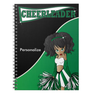 Carnet Cheerleader   DIY Name   Dark Green Notebook