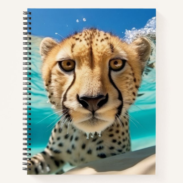 Carnet Cheetah Animal Fun Nature Jouer Eau (Devant)