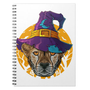 Carnet Cheetah Sorcière drôle Costume d'Halloween Lune Dé