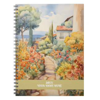 Carnet Chemin calme à travers jardin fleuri dans le villa