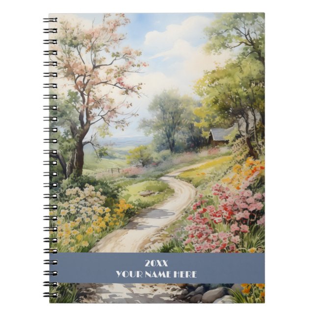 Carnet Chemin calme à travers la forêt de fleurs (Devant)