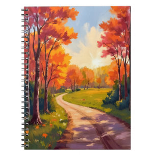 Carnet Chemin d'Automne Paysage de Nature à Feuillage R
