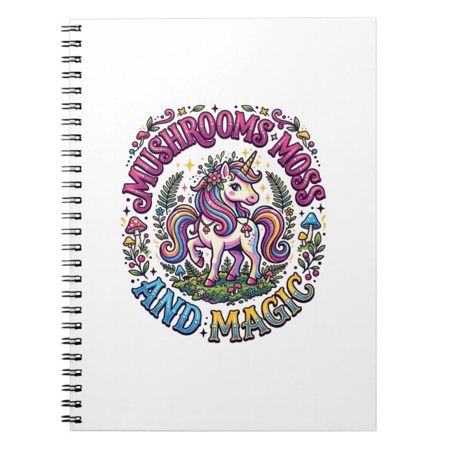 Carnet Chemise commerciale Licorne Champignons Mousse et  (Devant)