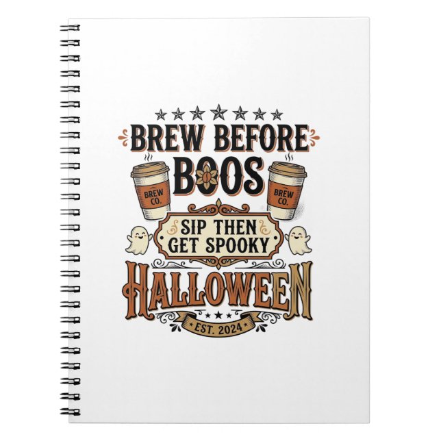 Carnet Chemise de café Halloween Brasser avant les fantôm (Devant)