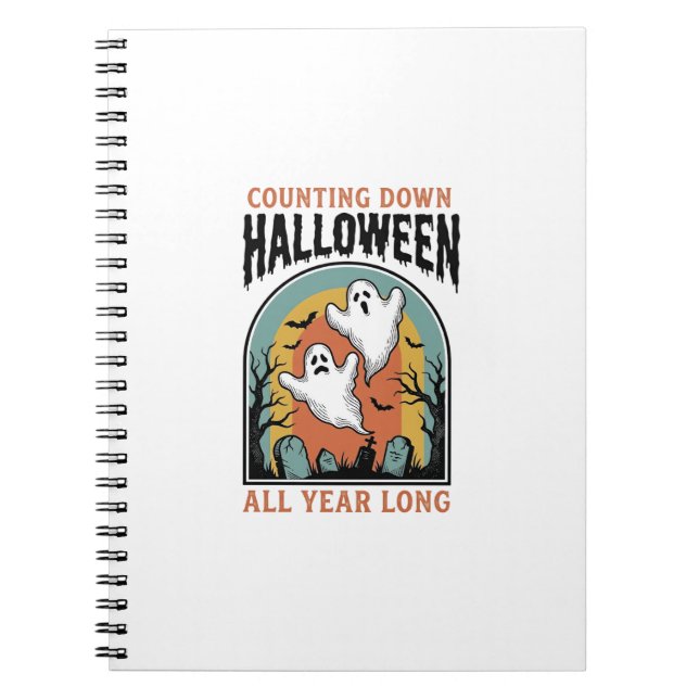 Carnet Chemise de compte à rebours d'Halloween Graphique  (Devant)