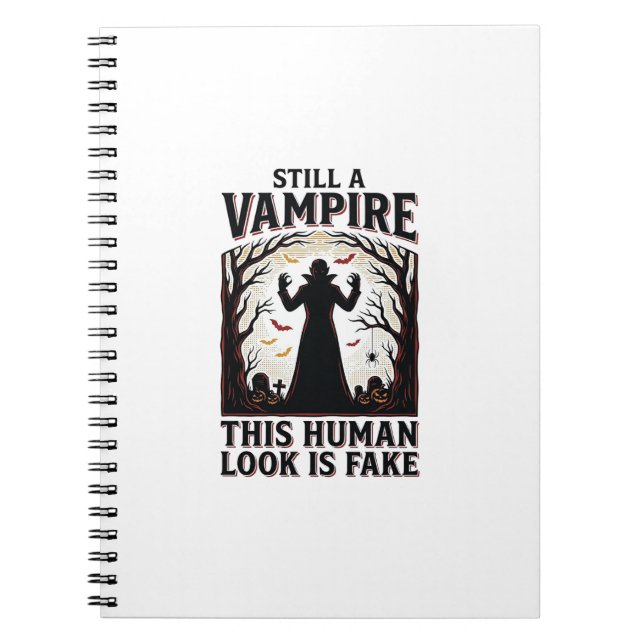 Carnet Chemise de costume de vampire drôle d'Halloween dé (Devant)