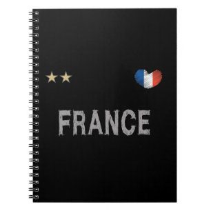 Carnet Chemise de fan de football de France Cœur
