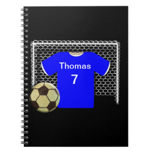 Carnet Chemise de football personnalisée de l'équipe bleu
