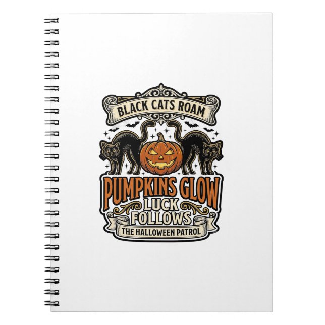 Carnet Chemise de garde de sécurité Halloween avec chats  (Devant)