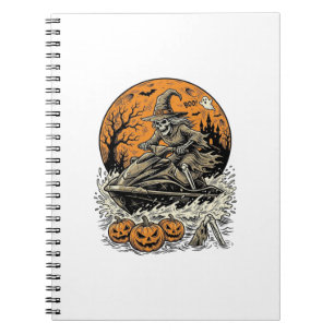 Carnet Chemise de jet ski Halloween sorcière squelette vi