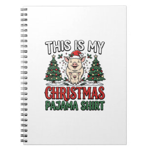 Carnet Chemise de pyjama de Noël Cochon Mignon Vacances V