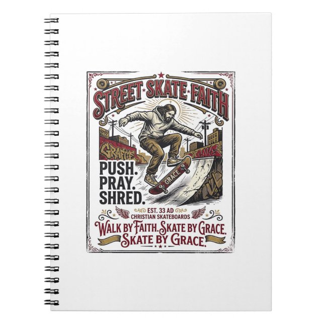 Carnet Chemise de skate longboard Jésus chrétien (Devant)