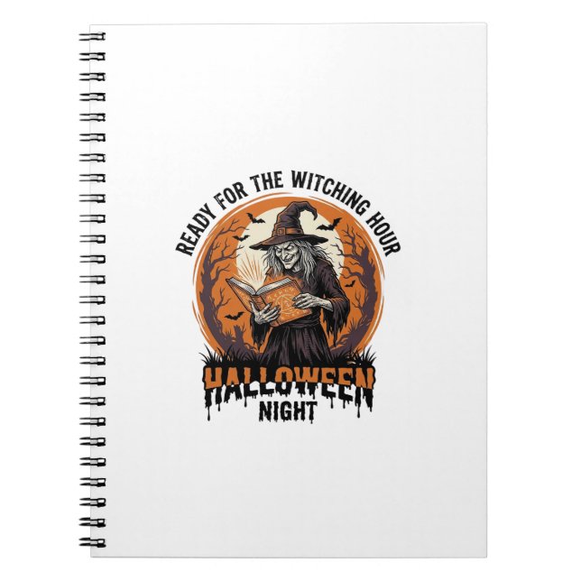 Carnet Chemise de sorcière Halloween Lecture de grimoire  (Devant)