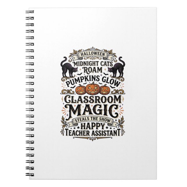 Carnet Chemise d'Halloween d'Assistant d'Enseignant avec  (Devant)