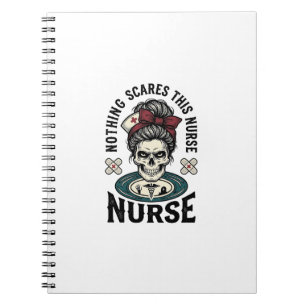 Carnet Chemise d'infirmière Halloween Graphique de crâne 