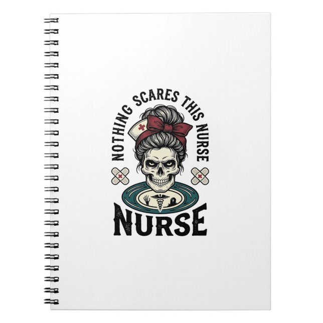 Carnet Chemise d'infirmière Halloween Graphique de crâne  (Devant)