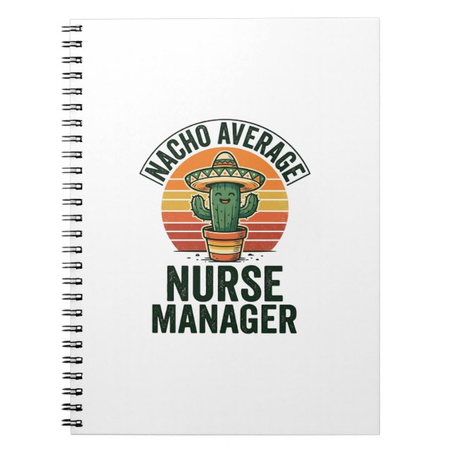 Carnet Chemise drôle de cactus Nacho Infirmière moyenne g (Devant)