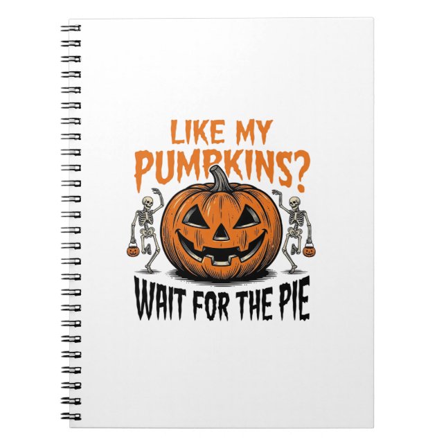 Carnet Chemise drôle de squelette de citrouille d'Hallowe (Devant)