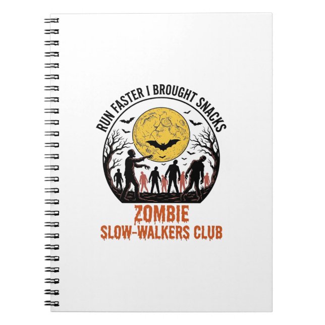 Carnet Chemise drôle de zombie avec lune gravée et humour (Devant)