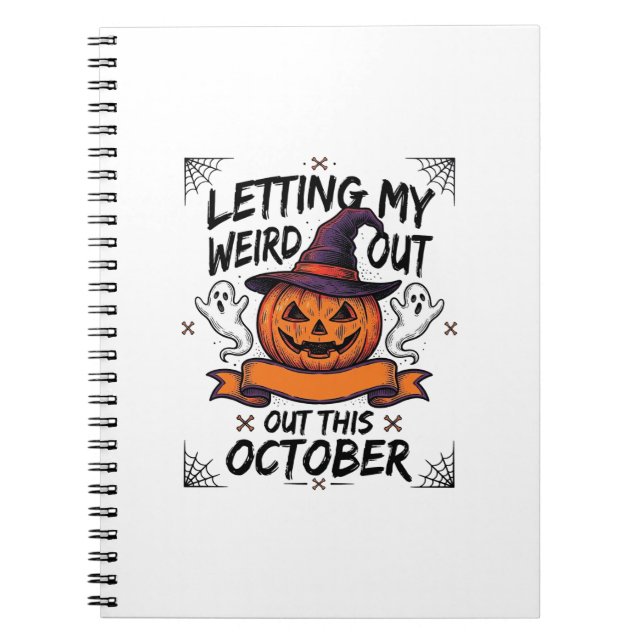 Carnet Chemise drôle d'Halloween avec des fantômes de cit (Devant)