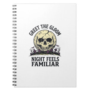 Carnet Chemise graphique de crâne de lune effrayant Hallo