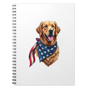 Carnet Chemise gravée vintage Americana Golden Retriever 