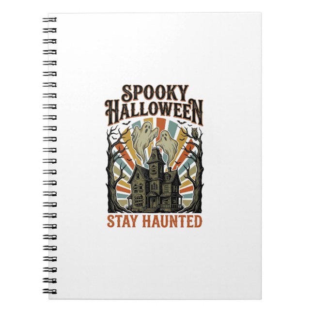 Carnet Chemise Halloween Maison Hantée avec Fantôme Vinta (Devant)