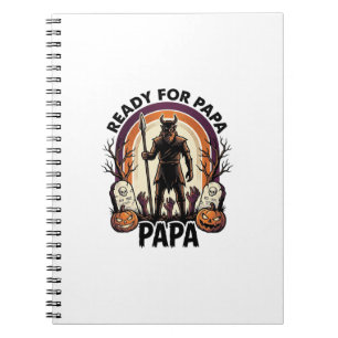 Carnet Chemise Papa Halloween Vintage Cimetière Coucher d