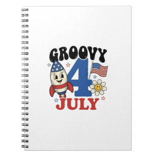 Carnet Chemise patriotique de fusée Groovy 4 juillet Desi