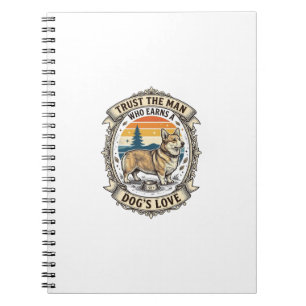 Carnet Chemise pour amateur de Corgi Design de gravure vi