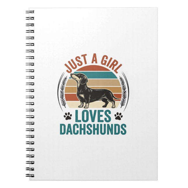 Carnet Chemise pour amateur de teckel Graphique de chien  (Devant)