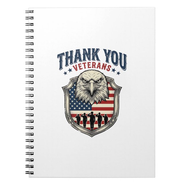 Carnet Chemise Thank You Veterans Patriotic Eagle Shield_ (Devant)