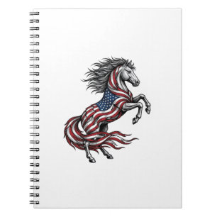 Carnet Chemise vectorielle de cheval cabré patriotique vi