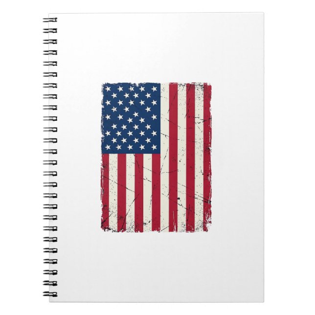 Carnet Chemise vectorielle du drapeau américain en détres (Devant)