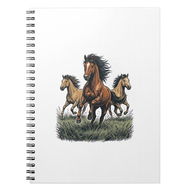 Carnet Chemise vectorielle occidentale de chevaux sauvage (Devant)
