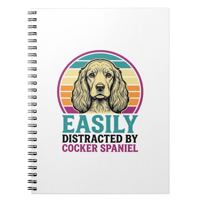 Carnet Chemise vintage de chien Cocker Spaniel facilement (Devant)