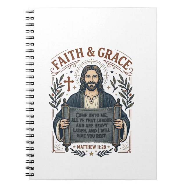 Carnet Chemise vintage graphique chrétienne Jésus point d (Devant)