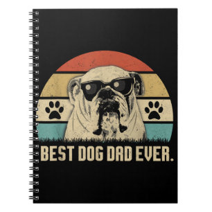 Carnet Chemise Vintage Meilleur Papa Bulldog Anglais De T