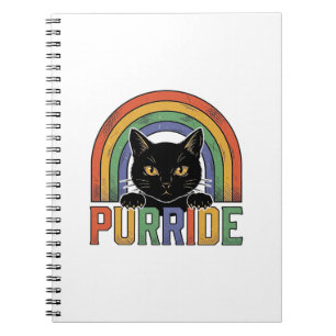 Carnet Chemise Vintage Purride Chat Noir Arc-en-Ciel Desi