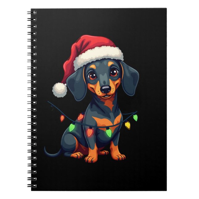 Carnet Chemises de Noël de l'arbre de chiens de teckel Ca (Devant)