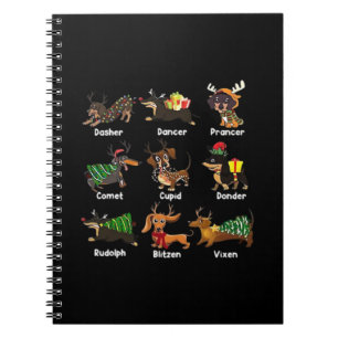 Carnet Chemises de Noël pour chiens de type Dachshund T-S