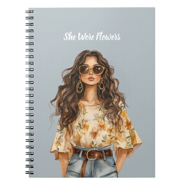 Carnet Chemisier Féminin Jean Fleurs   (Devant)