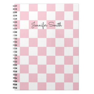 Carnet Chèque Pastel moderne rose et blanc