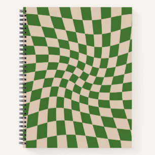 Carnet Chèques déformés Retro Sand Green À damiers