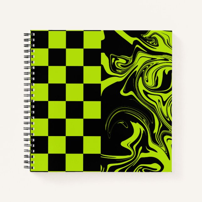 Carnet Chèques et permules - Lime vert et noir (Devant)