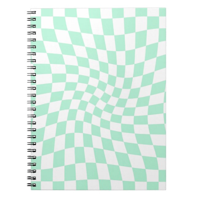 Carnet Chèques Retro Pastel Mint Green Chèques Warped Che (Devant)