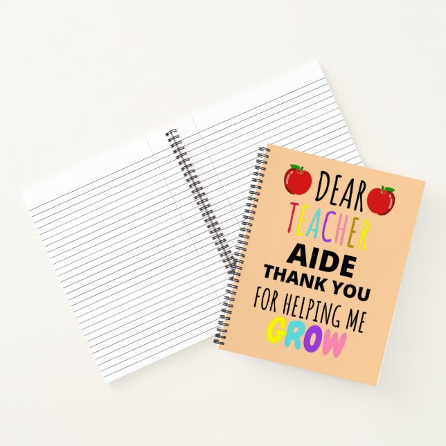 Carnet Cher professeur aide Merci pour m'aider à grandir (Intérieur)