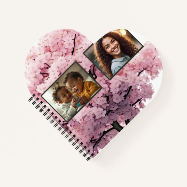 Carnet Cherry Blossom Four Photo Heart (Devant)