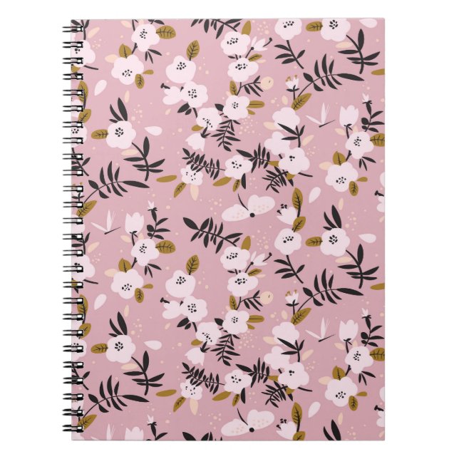 Carnet Cherry Blossom Rose : Printemps tendre (Devant)