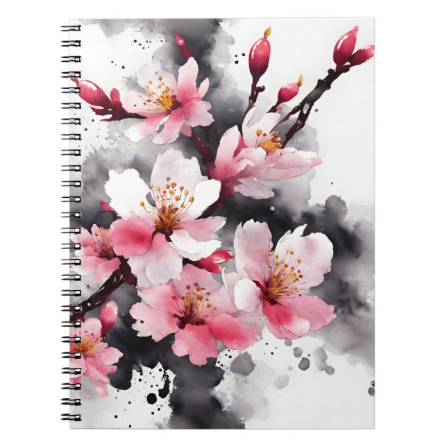 Carnet Cherry Blossom - Watercolor flowers (Devant)
